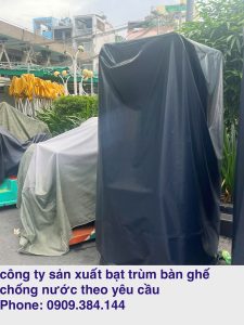Bạt trùm bàn ghế chống nước theo yêu cầu