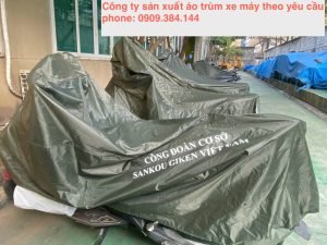 In ấn áo trùm xe máy công đoàn