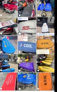 Các mẫu bạt che nắng yên xe in logo
